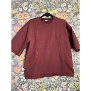 Gymshark Oversized Crewneck Sweatshirt Burgundy Red Size S